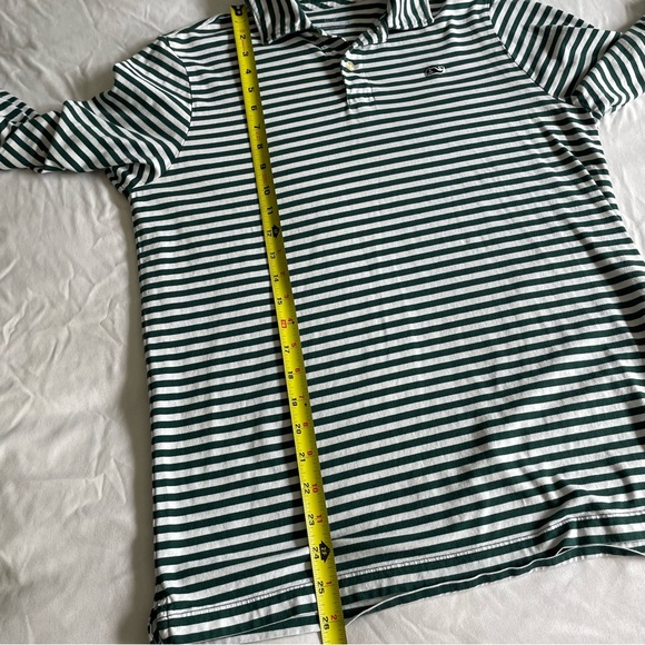 3 for $30 | Vineyard Vines 100% Pima Cotton Green White Stripe Long Sleeve Polo - Picture 15 of 15